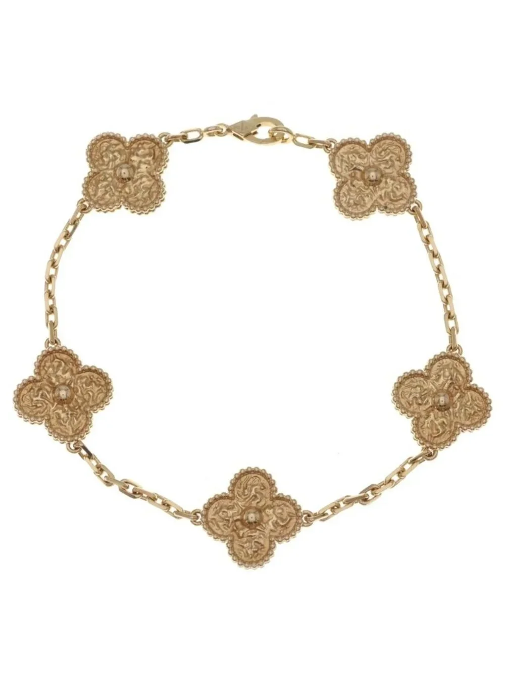 Van Cleef & Arpels Vintage Alhambra Bracelet Motif Pink Gold